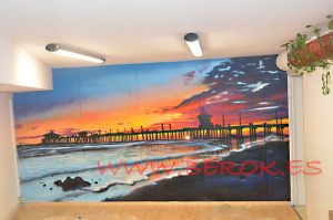 Mural Puesta De Sol Playa Puente 300x100000